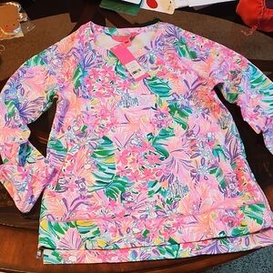 Lilly Pulitzer Multicolor Floral Jersey Top